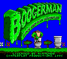 Boogerman - A Pick and Flick Adventure (Europe) Title Screen